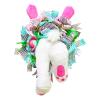 Baby Girl Photo Props Christmas White Bunny and Ears Wreath Attachment. Easter Decoration.Bunny Butt with Ears Happy Birthday Light view 1