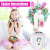 Baby Girl Photo Props Christmas White Bunny and Ears Wreath Attachment. Easter Decoration.Bunny Butt with Ears Happy Birthday Light view 2