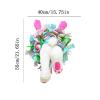 Baby Girl Photo Props Christmas White Bunny and Ears Wreath Attachment. Easter Decoration.Bunny Butt with Ears Happy Birthday Light view 3
