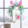 Baby Girl Photo Props Christmas White Bunny and Ears Wreath Attachment. Easter Decoration.Bunny Butt with Ears Happy Birthday Light view 4
