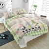 3 Piece Bedding Set,Easter Gnome Egg Checker Bunny Floral Breathable Duvet Cover Super Soft Pillow Shams,Green Plaid Retro Linen Washable Bed Sets All Seasons for Bedroom Dorm Hotel RV King view 4