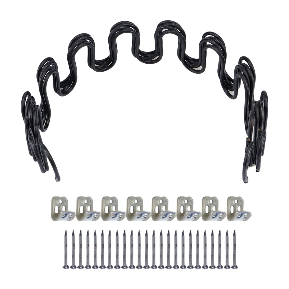 Antrader 16"(40cm) Couch Spring Repair Kit,4-Pack Upholstery Spring Clips for Furniture Couch Repair,Includes Screws and Clips,Black