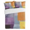 3 Piece Bedding Set,Purple Grey Orange Block Breathable Duvet Cover Super Soft Pillow Shams,Watercolor Abstract Art Washable Bed Sets All Seasons for Bedroom Dorm Hotel RV Full view 2