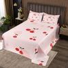 3 Piece Red Cherry Quilt Bedding Set Women Aldult Lightweight Bedding Cartoon Fruit Bedspread Set Pink and Red Bedspread Coverlet Soft Microfiber Home Quilt Set for King Bed All Season view 2