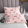 3 Piece Red Cherry Quilt Bedding Set Women Aldult Lightweight Bedding Cartoon Fruit Bedspread Set Pink and Red Bedspread Coverlet Soft Microfiber Home Quilt Set for King Bed All Season view 4