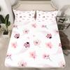 3 Piece Pink Ladybug Quilt Bedding Set Women Aldult Lightweight Bedding Peach Blossom Bedspread Set Gradient Glitter Diamonds Bedspread Coverlet Soft Microfiber Home Quilt Set for King Bed All Season view 2