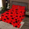 3 Piece Ladybug Quilt Bedding Set Women Aldult Lightweight Bedding Red and Black Bedspread Set Polka Dot Pattern Bedspread Coverlet Soft Microfiber Home Quilt Set for King Bed All Season view 2