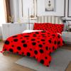 3 Piece Ladybug Quilt Bedding Set Women Aldult Lightweight Bedding Red and Black Bedspread Set Polka Dot Pattern Bedspread Coverlet Soft Microfiber Home Quilt Set for King Bed All Season view 3