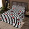 3 Piece Ladybug Pattern Quilt Bedding Set Women Aldult Lightweight Bedding Black Stripes Bedspread Set Red Ladybug Bedspread Coverlet Soft Microfiber Home Quilt Set for King Bed All Season view 1