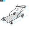 Fun Metal Car Bed with Four Wheels,Twin Size Platform Bed with Guardrails and X-Shaped Frame Shelf,for Kids Toddlers Boys Girls Teens Bedroom Use (Black#k) view 2