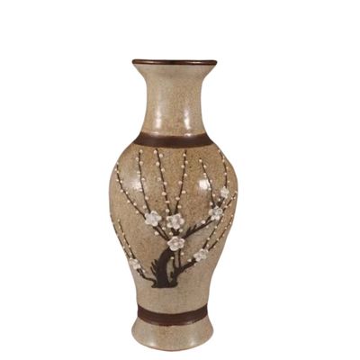 Ceramic Vases Ginger Jar for Home Decor, Flower Birds Pattern Temple Jar Vase Jingdezhen Traditional Chinese Porcelain Dried Flower Vases Decoration -A High 25.5 cm