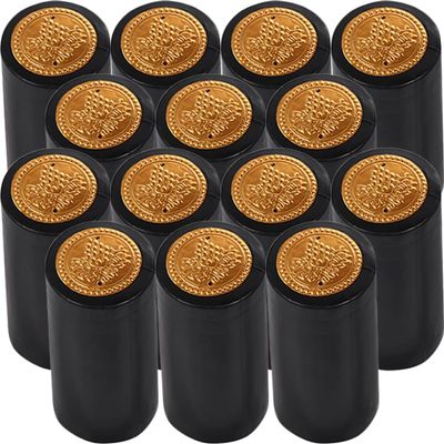 300pcs Wine Shrink Caps Disposable Heat Shrink Wrap for Red Wine Bottles Seal for Preserving Freshness Easy to Use Bottle Covers Black