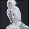 ZEELYDE Buddha Statue,Porcelain White Matte Finish Retro Guanyin Buddha Statue, Home Decoration Buddha Sculpture view 3