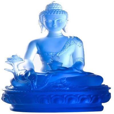 ZEELYDE Buddha Statue,Buddha Statues for Home 7.5" Medicine Buddha Statue Fo Home Decor, Resin Sitting Buddha Figurine Meditation Decor, Feng Shui Zen Decor and Yoga Decor Praying Buddha Statue