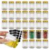 BIGIVACA 30 Pack 6 oz Hexagon Glass Jars with Gold Lids,Glass Canning Jars with Labels,Perfect for Baby Shower,Wedding Favors,Party Favors view 1