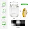 BIGIVACA 30 Pack 6 oz Hexagon Glass Jars with Gold Lids,Glass Canning Jars with Labels,Perfect for Baby Shower,Wedding Favors,Party Favors view 2