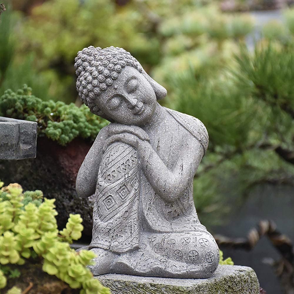 ZEELYDE Buddha Statue,Peaceful Meditating Sitting Buddha Meditation Buddhism Garden Zen Statue Decor,RecliningBuddha