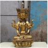 ZEELYDE Buddha Statue,Bronze Guanyin Buddha with Eight Arms and Four Sides, Office Decoration Crafts Ornaments 1pcs view 1
