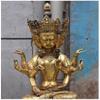 ZEELYDE Buddha Statue,Bronze Guanyin Buddha with Eight Arms and Four Sides, Office Decoration Crafts Ornaments 1pcs view 2