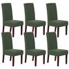 H.VERSAILTEX Stretch Dining Chair Covers Set of 6 Chair Covers for Dining Room Parsons Chair Slipcover Chair Protectors Covers Dining, Feature Textured Checked Jacquard Fabric, Bronze Green view 1