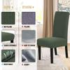 H.VERSAILTEX Stretch Dining Chair Covers Set of 6 Chair Covers for Dining Room Parsons Chair Slipcover Chair Protectors Covers Dining, Feature Textured Checked Jacquard Fabric, Bronze Green view 4