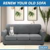 XINEAGE 2026 New 4 Pieces Couch Covers for 3 Cushion Couch Super Stretch Thick Soft Sofa Cover Anti Slip Sofa Slipcover Dogs Cats Furniture Protector (Light Gray, 71"-91") view 3