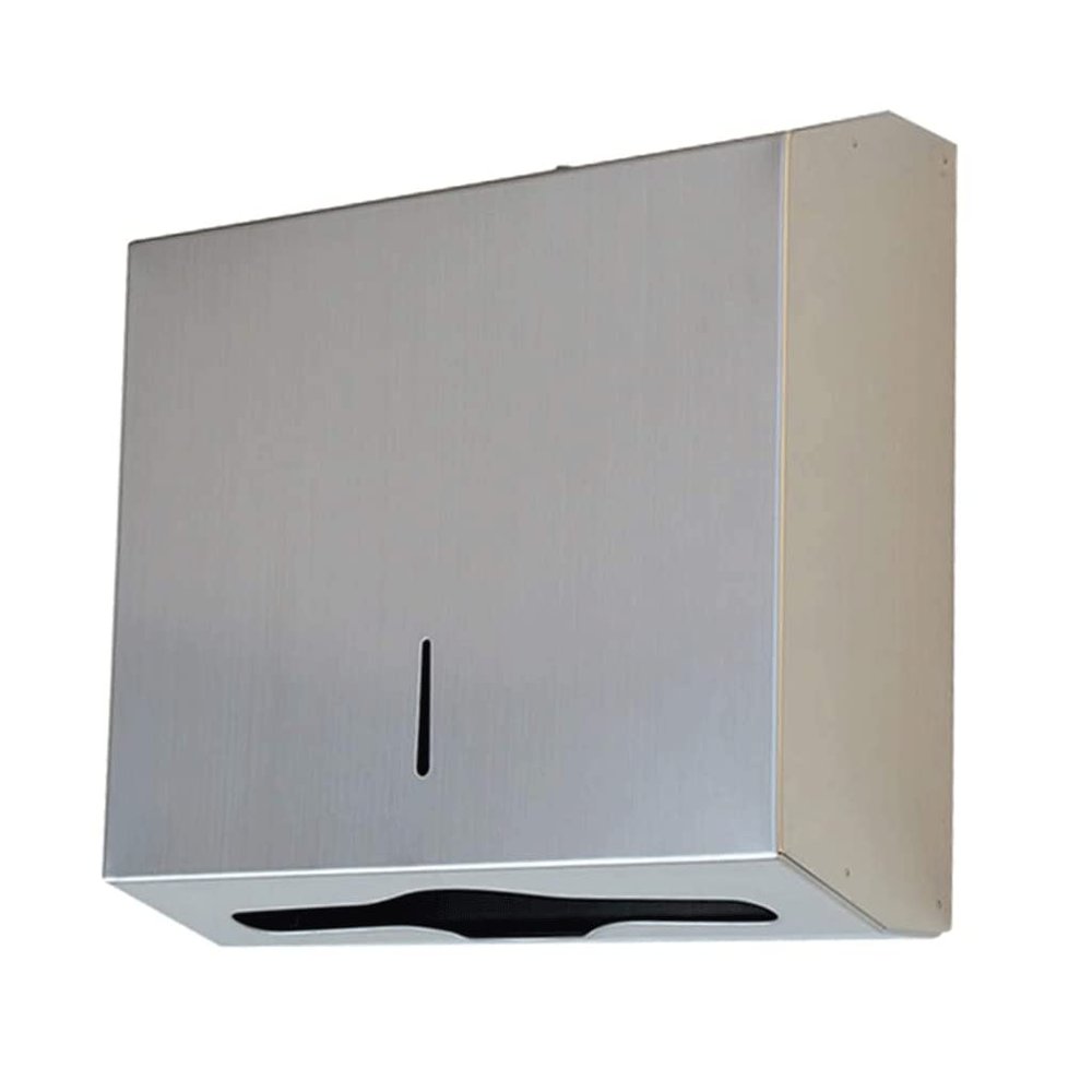 LIOONS High Capacity Paper Towel Dispenser Wall Mount Stainless Steel Hand Towel Dispenser with Lock Home Hotel Paper Towel Holders Stable