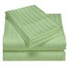 USA Twin XL Sheet Set in Sage Green Stripe 800 Thread-Count 100% Egyptian Long Staple Cotton, Sateen Weave for Soft and Silky Feel, Breathable 4-Piece Bedsheet, Elasticized 18'' Extra Deep Pocket view 2