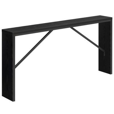MAHANCRIS Console Table, 62.2" Long Sofa Table Behind Couch, Narrow Entryway Table, Farmhouse Dining Table with Angled Metal Frame, Industrial Console Table for Entryway, Black CTHB15801