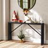 MAHANCRIS Console Table, 62.2" Long Sofa Table Behind Couch, Narrow Entryway Table, Farmhouse Dining Table with Angled Metal Frame, Industrial Console Table for Entryway, Black CTHB15801 view 2