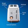 2 Slice Toaster, with Rose Gold Accents, Offers 9 Unique Shade Settings, Slots That Accommodate a Variety of Widths, Suitable For Restaurants, Kitchens, Etc, Silver view 3