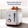2 Slice Toaster, with Rose Gold Accents, Offers 9 Unique Shade Settings, Slots That Accommodate a Variety of Widths, Suitable For Restaurants, Kitchens, Etc, Silver view 4