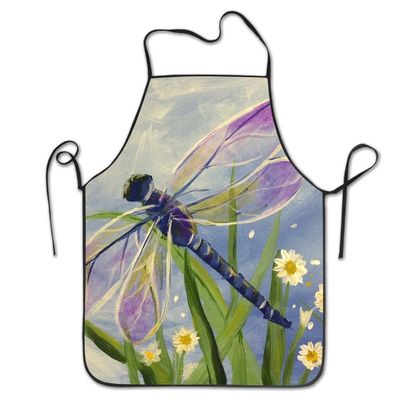 Apron Women Floral Dragonfly Adjustable Apron for Grilling Bacon Chef Waitress Great Gift for Wife Ladies Men Boyfriend