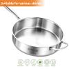 DELARLO Tri-Ply Stainless Steel Frying Pan,12 inch Skillet with Lid,6 Quart Saute Pan,Compatible with All Cooktops,Oven Up to 660,Chicken Fryer,Dishwasher-Friendly view 4