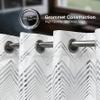 always4u Soft Velvet Foil Print Curtains 95 Inches Long White and Gold Chevron Curtains Luxury Window Treatment White 2 Panels 54 * 95 Inches view 3