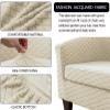2 Piece Stretch Club Chair Slipcover, Jacquard Barrel Chair Covers Tub Chair Slipcovers Soft Armchair Sofa Cover Removable Furniture Protector for Living Room-Bean Green||2 view 2
