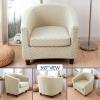 2 Piece Stretch Club Chair Slipcover, Jacquard Barrel Chair Covers Tub Chair Slipcovers Soft Armchair Sofa Cover Removable Furniture Protector for Living Room-Bean Green||2 view 4