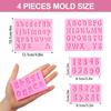 4Pcs Silicone Letter Molds for Chocolate, Mini 26 Letter and 0-9 Numbers Moulds, BPA-Free Edible Alphabet Fondant Molds for Cake Decorating Baking Candy Gummy Ice Cube Tray view 2