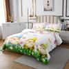 Manfei Kids Peach Blossom Bedspread Twin Size, Spring Gnome Quilted Coverlet with 1 Pillowcase, Flower Butterfly Print Coverlet Set 2pcs for Boys Girls Room Decor, Soft Polyester Bedding Quilt view 2