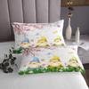 Manfei Kids Peach Blossom Bedspread Twin Size, Spring Gnome Quilted Coverlet with 1 Pillowcase, Flower Butterfly Print Coverlet Set 2pcs for Boys Girls Room Decor, Soft Polyester Bedding Quilt view 3