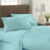 USA Twin XL Sheet Set in Aqua Blue Stripe 800 Thread-Count 100% Egyptian Long Staple Cotton, Sateen Weave for Soft and Silky Feel, Breathable 4-Piece Bedsheet, Elasticized 18'' Extra Deep Pocket view 1
