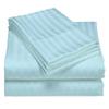 USA Twin XL Sheet Set in Aqua Blue Stripe 800 Thread-Count 100% Egyptian Long Staple Cotton, Sateen Weave for Soft and Silky Feel, Breathable 4-Piece Bedsheet, Elasticized 18'' Extra Deep Pocket view 2