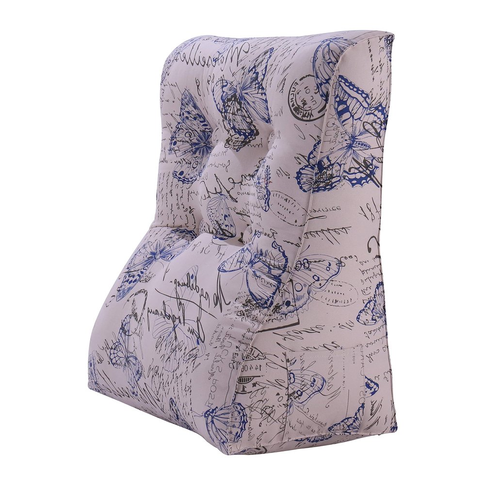 24'' Tall Thicken Headbaord Pillow Dorm Bed Headboard Wedge Pillow Backrest Curved Headboards Alternatives Pillow for Full Upper Body Support Positioner and Sitting up in Bed 100% Cotton Butterfly