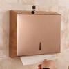 LIOONS High Capacity Wall Mounted Paper Towel Dispenser Rose Gold Stainless Steel Hand Towel Dispenser with Lock Paper Towel Holders for Home Hotel Stable view 2