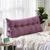 NENIUX Large Backrest Pillow Headboard Bolster Pillow, Velvet Support Rest Reading Pillow, Removable Cover Bolster Triangular for Bed Sofa Couch Double Bed(Purple,31x8x20inch) view 1