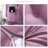 NENIUX Large Backrest Pillow Headboard Bolster Pillow, Velvet Support Rest Reading Pillow, Removable Cover Bolster Triangular for Bed Sofa Couch Double Bed(Purple,31x8x20inch) view 2