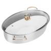304 Stainless Steel Oval Fish Steaming Pot Set - Large Capacity, Home Cooking Pot with Plate view 1