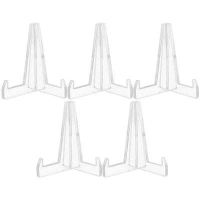 5pcs Acrylic Decorative Tea Stands Multi-functional Display Holders for Plates Trays and Artwork Transparent Showcase Racks for Kitchen Dining Room and Living Decor