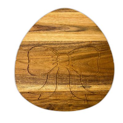 Affinity Decor Organic Acacia Wooden Cutting Board and Serving Platter for Cheese Snacks Vegetables Fruit & Salad (Gifted Egg 13"L x 9.3"W)