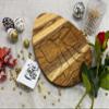 Affinity Decor Organic Acacia Wooden Cutting Board and Serving Platter for Cheese Snacks Vegetables Fruit & Salad (Gifted Egg 13"L x 9.3"W) view 2